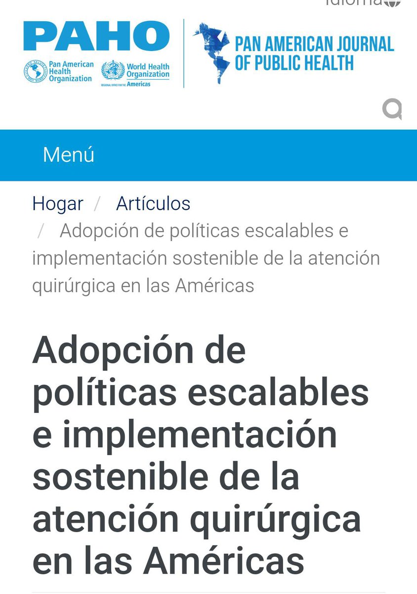 Corporación Latinoamericana para la Salud (@saludlatam_org) on Twitter photo 📢Colaboramos en la redacción del artículo "Adopción de Políticas Escalables e Implementación Sostenible de la Atención Quirúrgica en las Américas" publicado en <a href="/rpsp_pajph/">Revista Panamericana de Salud Pública</a>.
Súmate a los esfuerzos para fortalecer nuestros sistemas quirúrgicos:
↪️lnkd.in/eDZdxkET 📢Colaboramos en la redacción del artículo "Adopción de Políticas Escalables e Implementación Sostenible de la Atención Quirúrgica en las Américas" publicado en <a href="/rpsp_pajph/">Revista Panamericana de Salud Pública</a>.
Súmate a los esfuerzos para fortalecer nuestros sistemas quirúrgicos:
↪️lnkd.in/eDZdxkET