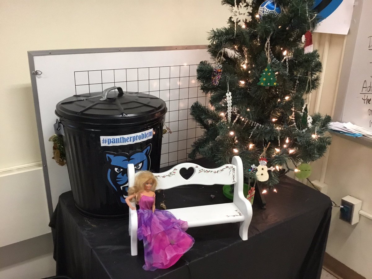 Guess who’s back with her #pantherproblem ?
It’s #Barbie on a Bench! <a href="/RVSDPanthers/">River Valley School District</a> <a href="/rvhspanthers1/">River Valley High School</a>