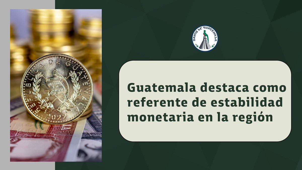 Banguat's tweet photo. 💱 ¿Sabías que Guatemala tiene una de las monedas más estables de la región?
Con una variación mínima en su tipo de cambio, nuestro país ofrece confianza a inversionistas y seguridad para los guatemaltecos. 🛡️

#BancoDeGuatemala #BanguatCuenta https://t.co/KYb8UiNPr0