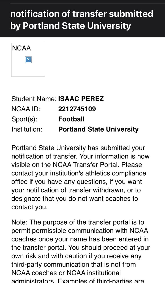 Officially in the portal with 2 years of eligibility and a redshirt!