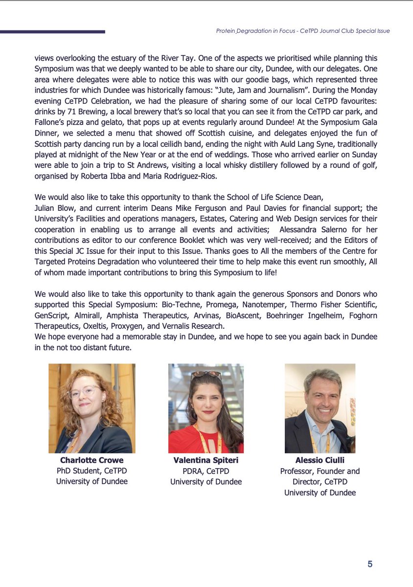CharlCrowe's tweet photo. It was great to contribute this Foreword for the @UoDCeTPD Journal Club about our 'Protein Degradation in Focus' Symposium May 2024 #TPDFocus with @alessiociulli @val_spiteri
Check it out: https://t.co/1W70KD1Ixq https://t.co/VNG1oacy29
