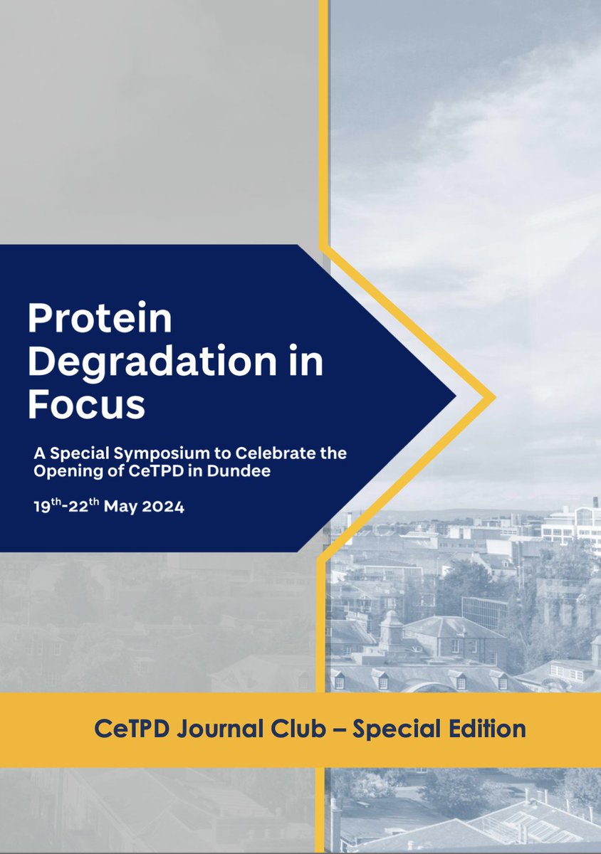 CharlCrowe's tweet photo. It was great to contribute this Foreword for the @UoDCeTPD Journal Club about our 'Protein Degradation in Focus' Symposium May 2024 #TPDFocus with @alessiociulli @val_spiteri
Check it out: https://t.co/1W70KD1Ixq https://t.co/VNG1oacy29