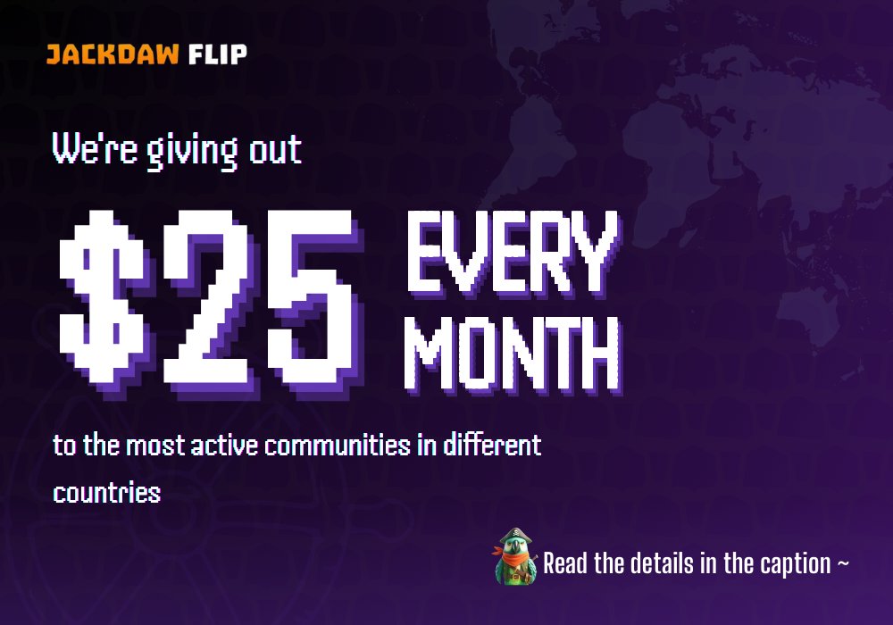 🦜 Greetings Sea men!

We cannot communicate in all languages, therefore we need you all (the community), to become our ambassadors!

In return for your help, you will receive monthly rewards of $25 if you fulfill the given criteria:

🫵🏻 Create a Community
- Build a group or