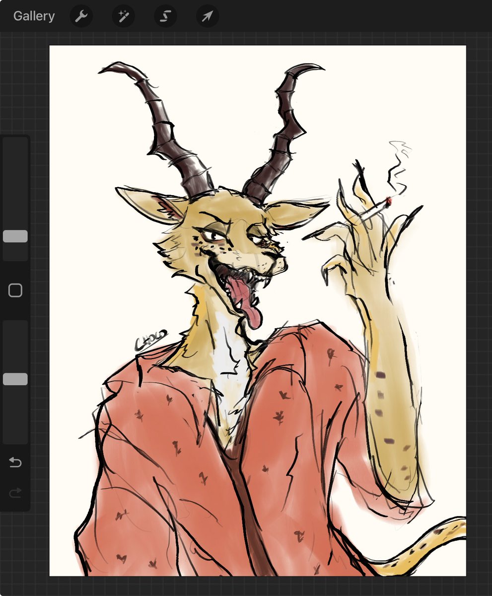 choco_b0i's tweet photo. A quick Melon drawing before bed 🚬 

#BEASTARS https://t.co/7k46AfvGMn