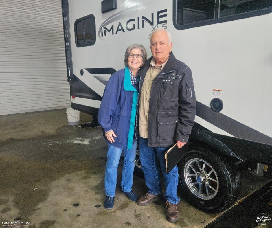 CampersUnlimitd's tweet photo. Congratulations to William Penn from Canton , Ms. on your new Imagine by Grand Design! Salesman Shane Strickland was happy to help this wonderful couple! We appreciate you traveling the extra miles to shop at our Gadsden location! Happy camping and let the good times roll! https://t.co/e6hKBzjs7v