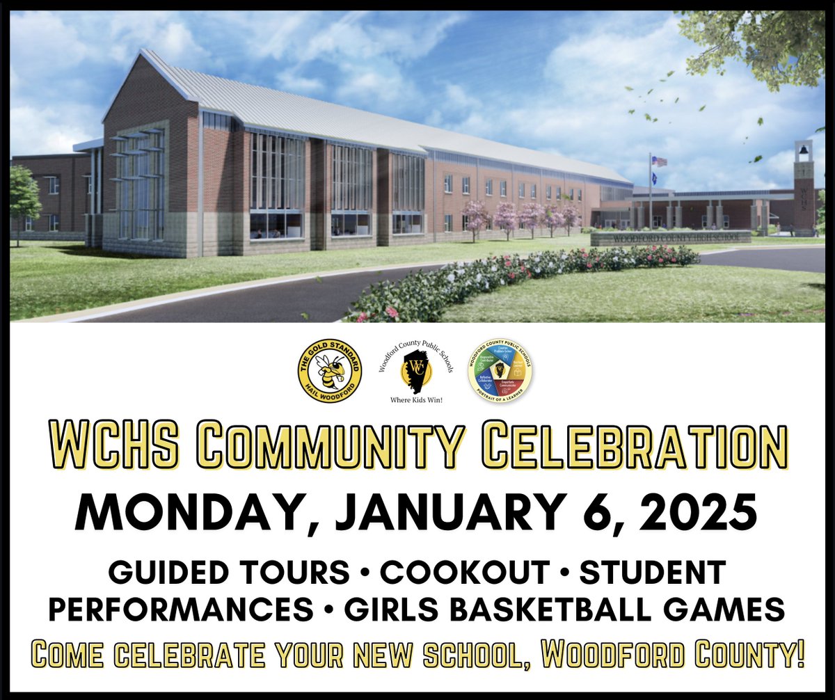 WoodfordCoPS's tweet photo. Mark your calendar for the Woodford County High School Community Celebration! 🤩🗓️✔️
#KidsWin #changinglives #1county1school #WCPSInfluence https://t.co/GbdYn1hEaW