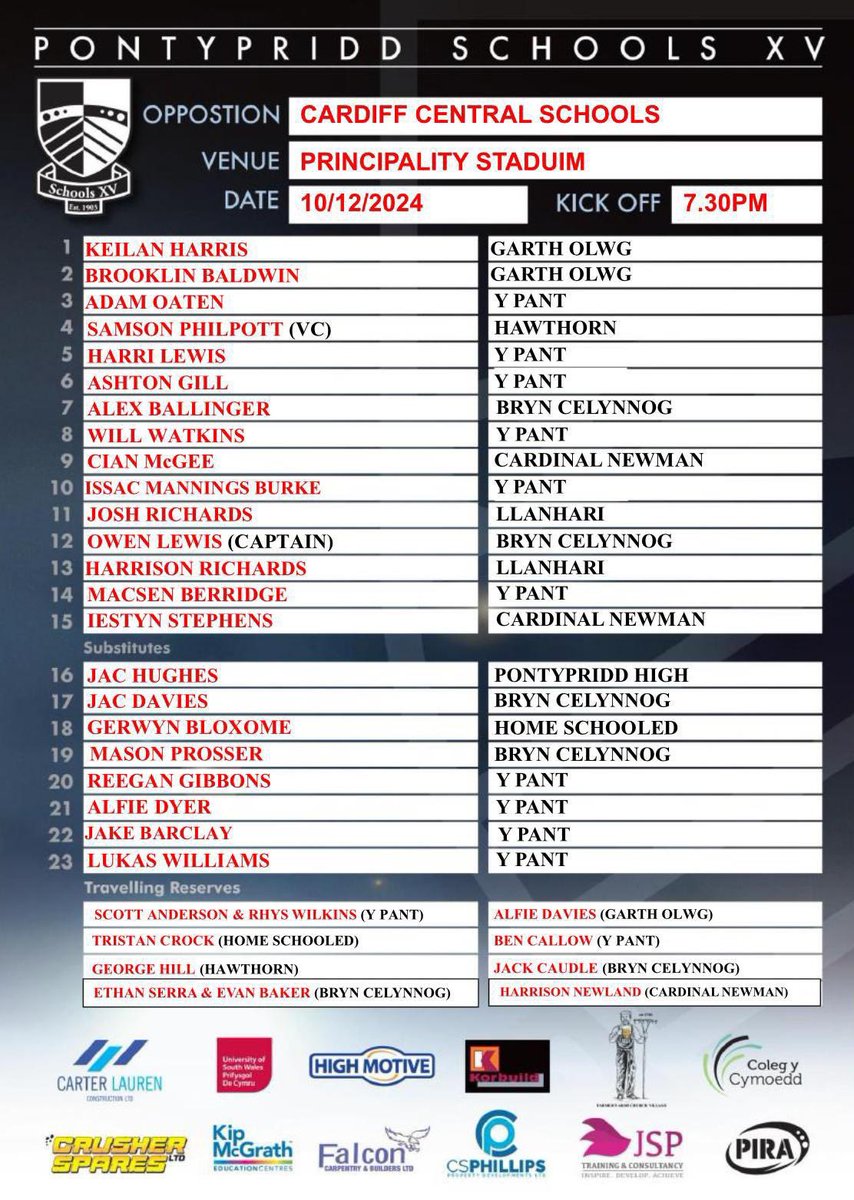 Talbotfc15s's tweet photo. A massive congratulations to 4 of our u15’s who have made it into the final PSRU 🏉 u16 Dewar Shield Squad to play at the Principality Stadium tomorrow evening.
Go well Harri Lewis, Mac Berridge, Reegan Gibbons and Jake Barclay, we’re all incredibly proud of you 💪💪💪 https://t.co/b0DJ8NNZrv