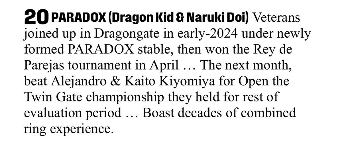 IssitaMarie's tweet photo. PWI TAG TEAM 100
DRAGONGATE’s Team #NOHUG Ranked at #20
#土井成樹 (Mr. Saito)
#ドラゴン・キッド https://t.co/G8VHineC3B