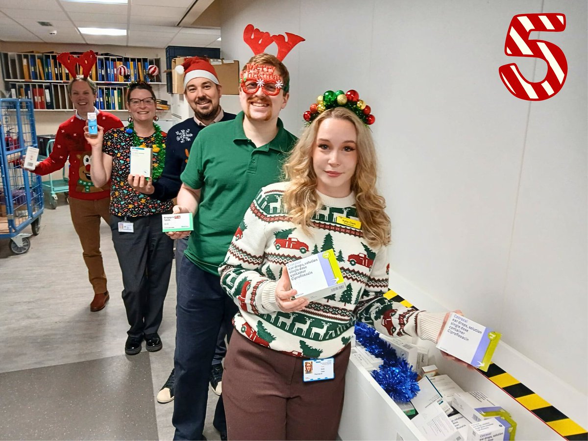 On the fifth day of Christmas, your NHS gave to thee...
🎁 Fiiiiiive pharmacists 🎁

Our pharmacy teams will be busy over the festive period ensuring staff and patients are equipped with essential medicines, helping patients recover sooner and get home to their loved ones 🎄