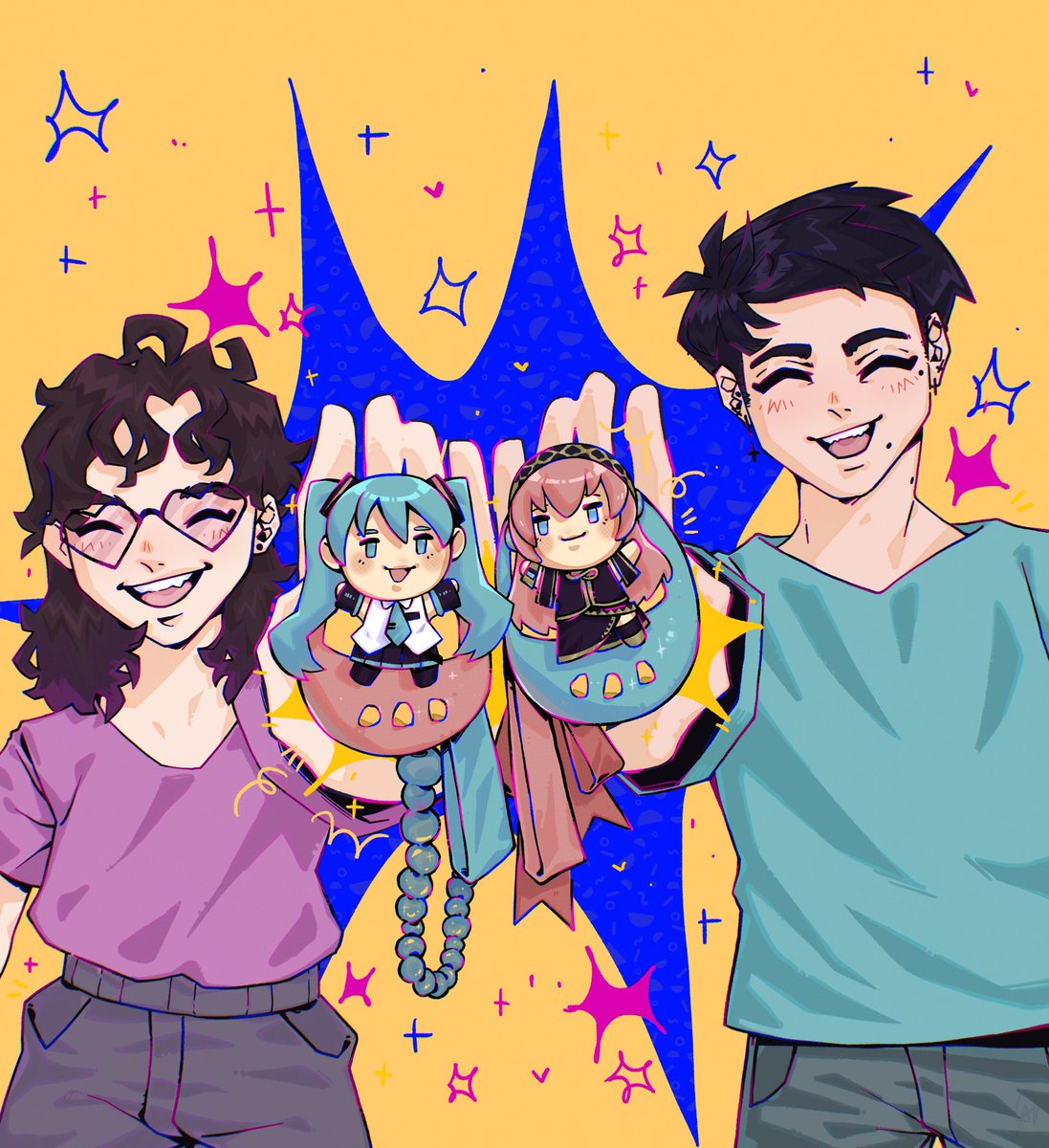 BgAlberto's tweet photo. 🩵🩷 TAMAFRIENDS 🩷🩵 @anana_pi and I have matching vocaloid tamagotchi ✨ https://t.co/i6Qez1qegr