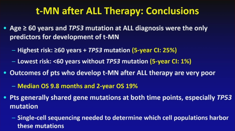 ALL Hub (@all_hub_) on Twitter photo CONGRESS #ASH24 | PRESENTATION
Roberta Santos Azevedo, <a href="/MDAndersonNews/">MD Anderson Cancer Center</a> discussed older age and TP53 mutations as predictors of myeloid neoplasm. Incidence of t-MN was highest in pts older than 60, and also higher with treatment intensity and TP53 mutation. t-MN risk was highest CONGRESS #ASH24 | PRESENTATION
Roberta Santos Azevedo, <a href="/MDAndersonNews/">MD Anderson Cancer Center</a> discussed older age and TP53 mutations as predictors of myeloid neoplasm. Incidence of t-MN was highest in pts older than 60, and also higher with treatment intensity and TP53 mutation. t-MN risk was highest