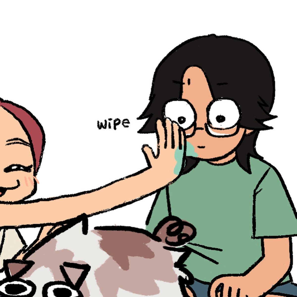 It’s just his transferred kisses 👁️👄👁️
#doggy #comic