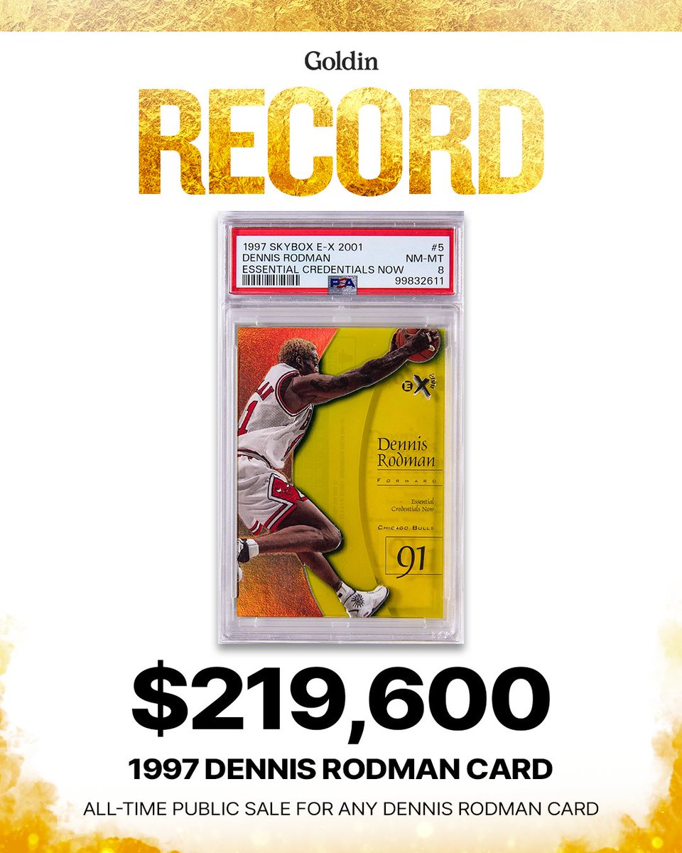 GoldinCo's tweet photo. Sports Cards 📈 These are some of the Records and Notable Sales featuring Dennis Rodman, Michael Jordan, Caitlin Clark, Shohei Ohtani and more from our November Elite Auction! 🙌🤩

Email us at Sell@Goldin.com or DM us to consign your Collectibles for one of our upcoming Auctions! 🤝