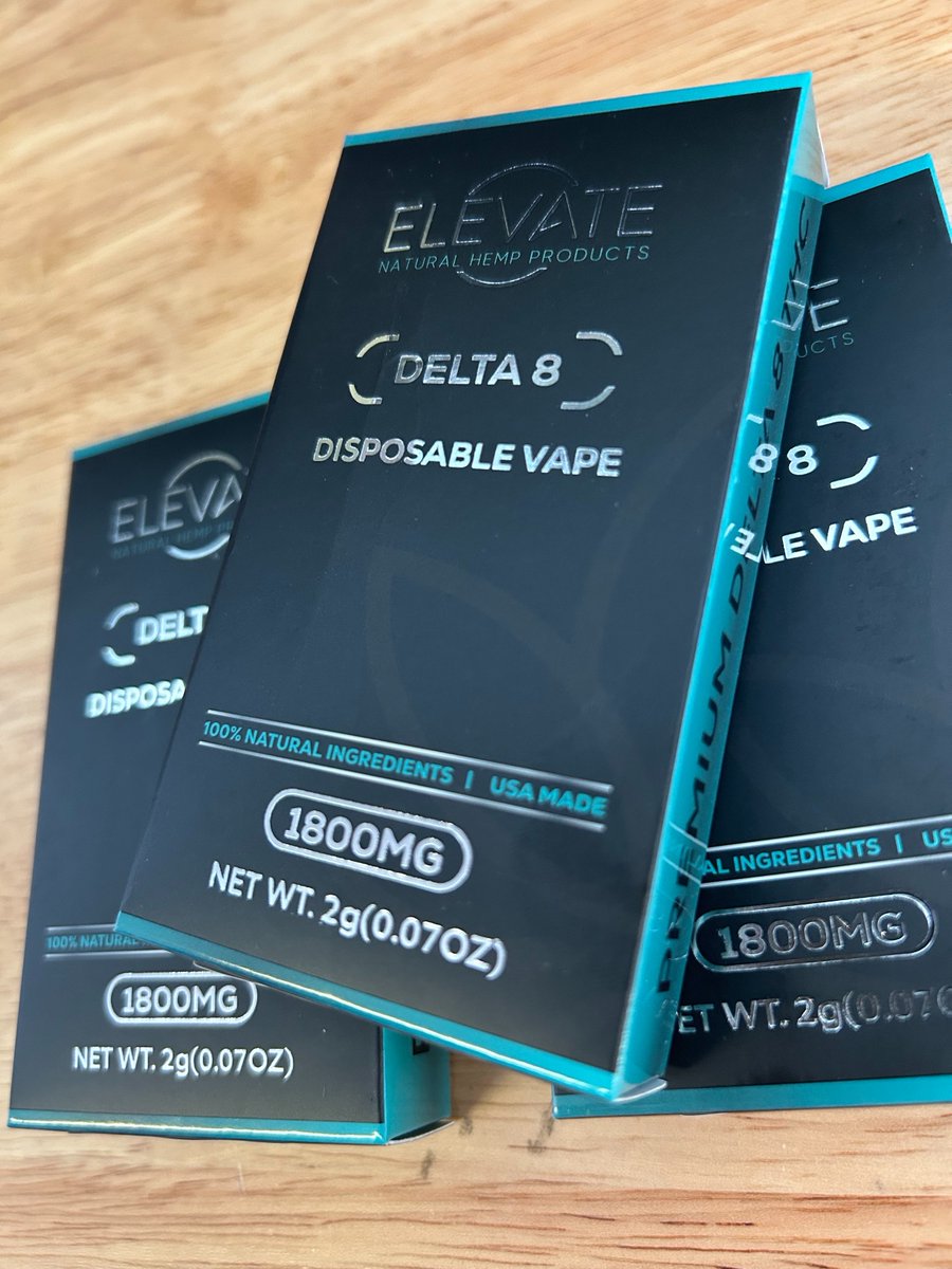elevateright's tweet photo. Come get your vape fix. We sell a variety of Delta 8 disposable vapes to help you get through your day. https://t.co/3NJPu9bZFW