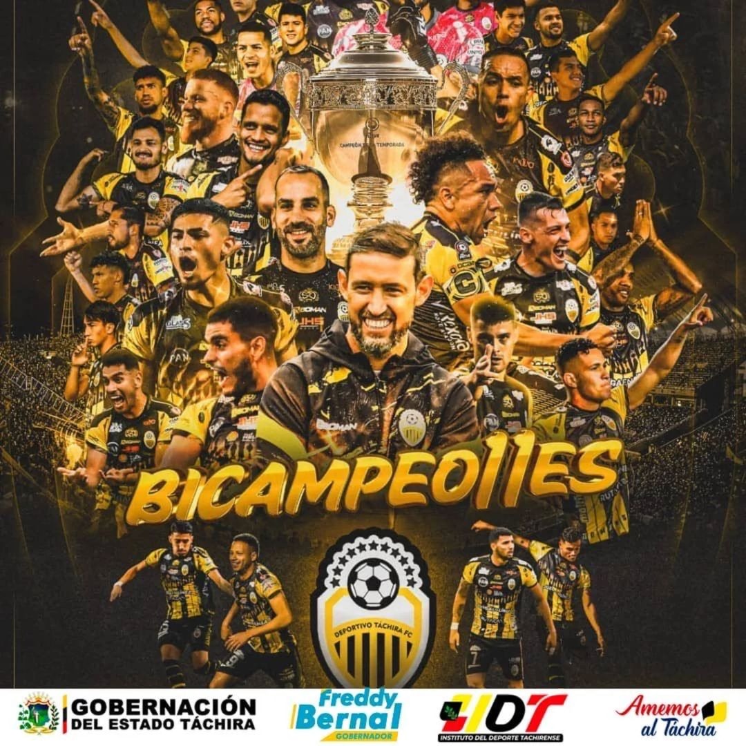 #Repost <a href="/FreddyBernal/">Freddy Bernal</a>
 Felicitaciones al <a href="/DvoTachira/">Deportivo Táchira FC</a>, quienes son los Campeones de Venezuela. ¡Orgullo Tachirense! 💛🖤
#AmemosAlTáchira💛🖤❤️