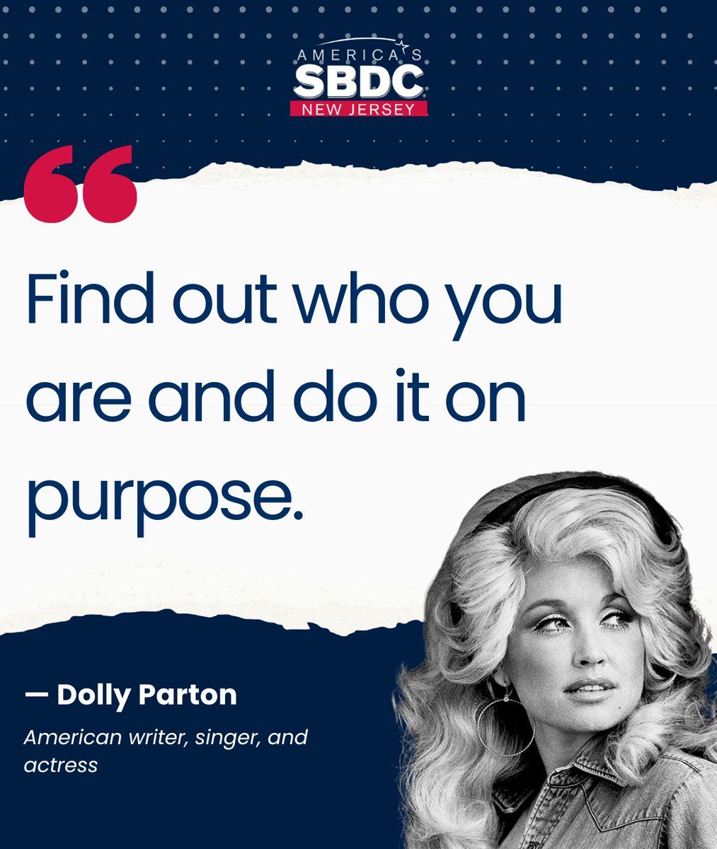Discover your strengths, embrace your passion, and let your purpose shine! 🌟

💼 #SmallBusiness owners, take Dolly’s advice: identify your unique value and let it guide your journey to #success. Need help finding your path? Connect with us for no-cost business counseling today!