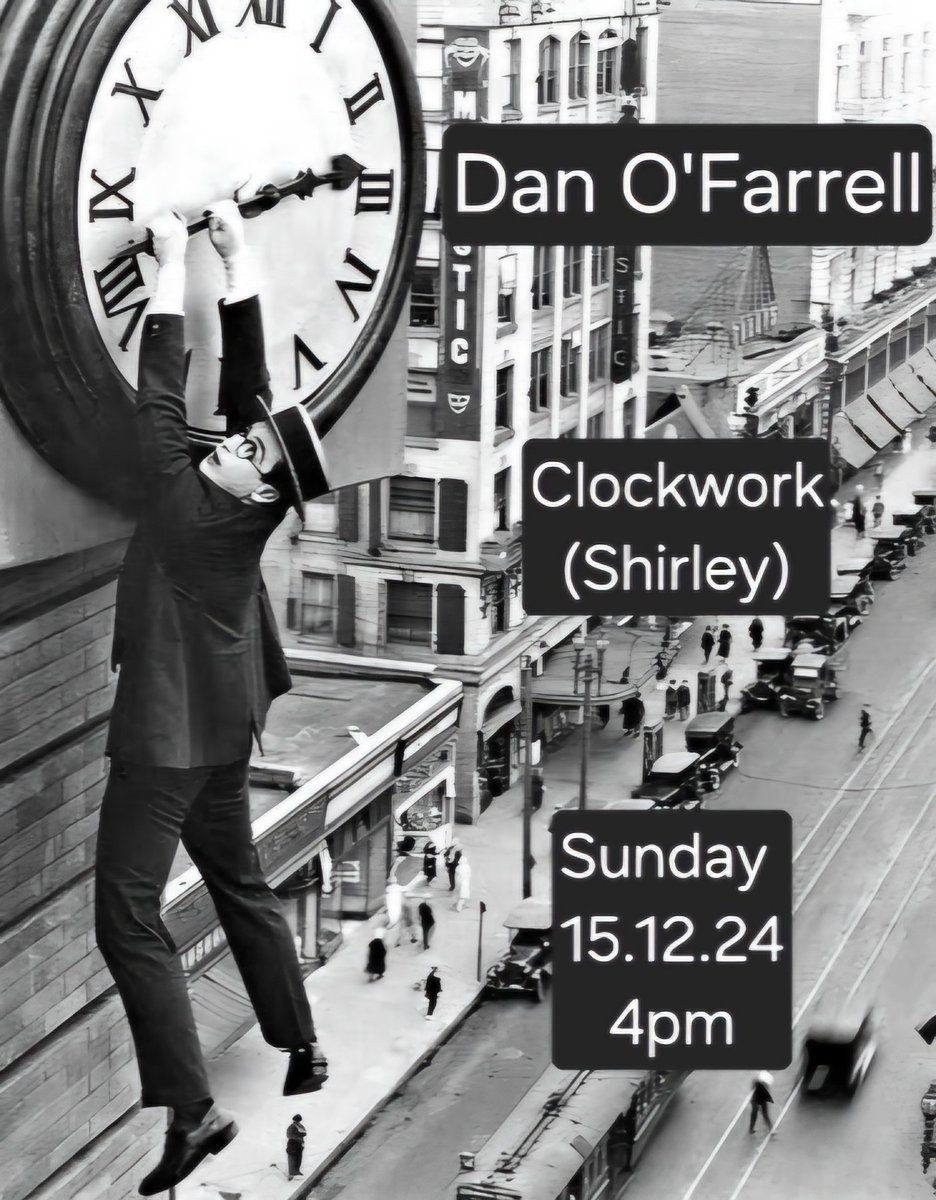 Sunday - 4pm at Clockwork in Shirley