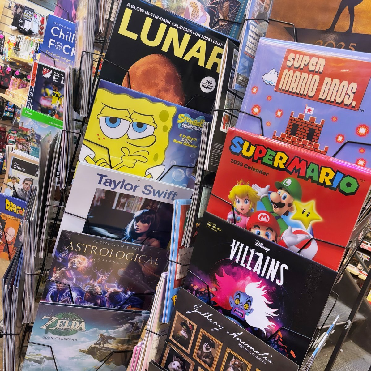 newburycomics's tweet image. It's the final countdown to the holidays and 2025... start that holiday shopping now at Newbury Comics! Calendars are a wicked good present for the new year, come check out our selection 📆 #newburycomics #calendars #giftideas