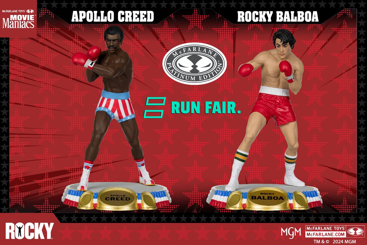 mcfarlanetoys's tweet photo. Rocky Balboa & Apollo Creed (Movie Maniacs: Rocky) Platinum Edition Figures - One Day Only on EQL!
➡️ https://t.co/AsPMX18woW
#McFarlaneToys #McFarlaneToysStore #ROCKY #MovieManiacs #RunFair @EQLofficial https://t.co/pKK7PtLAHn
