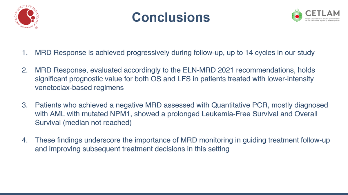 CETLAM (@grupocetlam) on Twitter photo Carlos Jimenez <a href="/cjimenezvicente/">Carlos Jiménez-Vicente</a> from <a href="/hematoclinicbcn/">Hematologia Hospital Clínic Barcelona</a> presented at #ASH2024 a collaborative study by CETLAM highlighting the prognostic role of MRD assessment in AML patients treated with VEN+HMA Carlos Jimenez <a href="/cjimenezvicente/">Carlos Jiménez-Vicente</a> from <a href="/hematoclinicbcn/">Hematologia Hospital Clínic Barcelona</a> presented at #ASH2024 a collaborative study by CETLAM highlighting the prognostic role of MRD assessment in AML patients treated with VEN+HMA