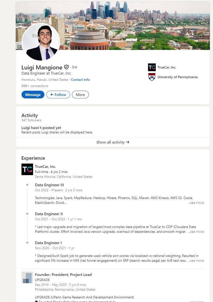 TheRealDreShow's tweet photo. BREAKING: Person of interest in fatal shooting of UnitedHealthcare CEO Brian Thompson ID’d as Luigi Mangione, an ex-Ivy League student

#LuigiMangione
#BrianThompson
#UnitedHealthcare
#LockharTVMedia https://t.co/N7er9uDrQm