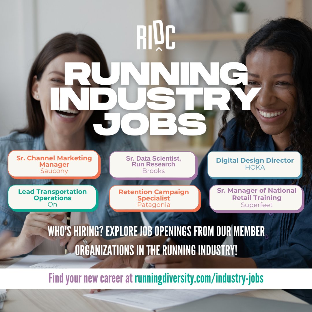 Guess what crew? We have another round of running industry job opportunities! Here's this week's round-up!

If you're looking for a job in the running industry, you will definitely want to check out the RIDC jobs page at runningdiversity.com/industry-jobs. #Running4Diversity