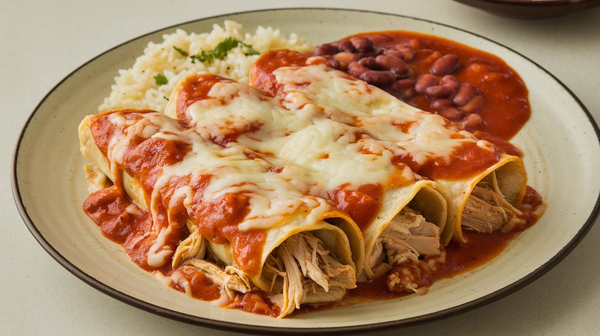 SwpRecipes's tweet photo. Cheesy Chicken Enchiladas 🌯
Flavor-packed enchiladas filled with tender chicken, rich sauce, and gooey cheese. Perfect for your next family dinner!

#ChickenEnchiladas #MexicanRecipes #ComfortFood #DinnerIdeas #FoodieLife #EasyMeals https://t.co/vmipyg0a5l