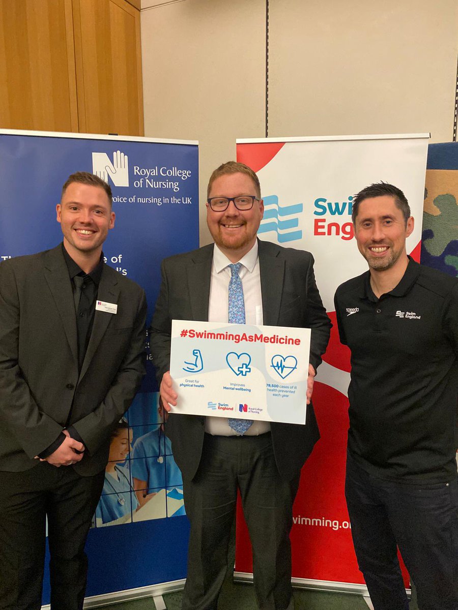 Swim_England's tweet photo. A great afternoon in parliament with the @theRCN promoting the role that swimming can play in improving the nation’s health 🏊

Thank you to all the MPs who came along and to the RCN for their help in spreading the message with health professionals across the country 🙌 https://t.co/5He44tSZfo