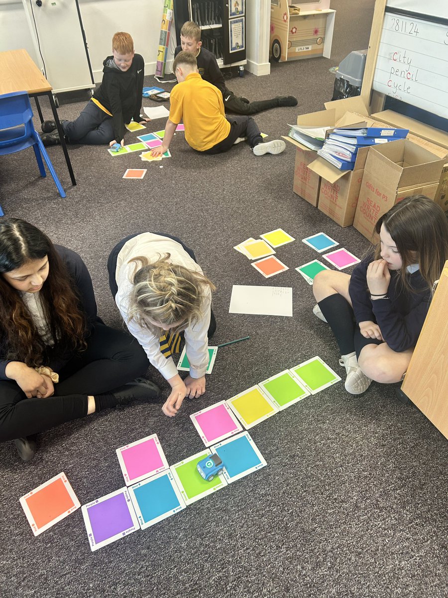 MrsCuthbert510's tweet photo. P7 loved using the Sphero Indi today. We tested each colour to see what it would make Indi do, then created a track for it! #STEM @JPrimary https://t.co/hdisiXnTZj