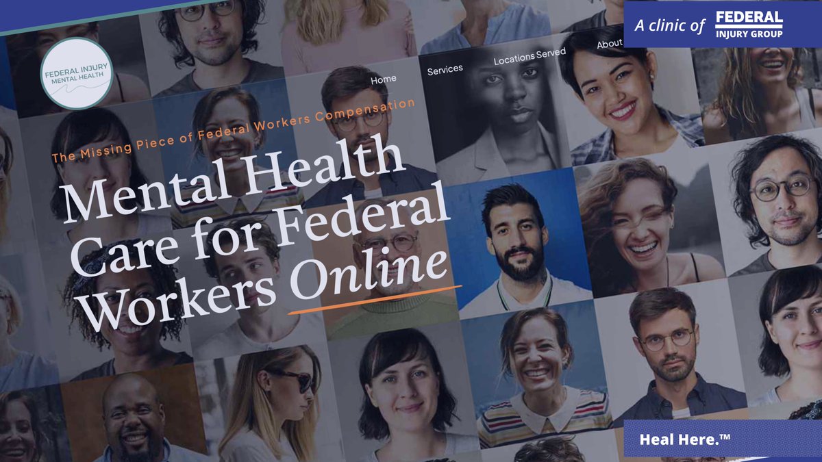 federalinjury's tweet image. Federal Injury Mental Health, a clinic of @federalinjury, offers telemedicine mental health for #FederalEmployees injured on the job. 

Visit: federalinjurymentalhealth.com to schedule an appointment. 

#HealHere.™ #OWCP #anxiety #depression #OUD