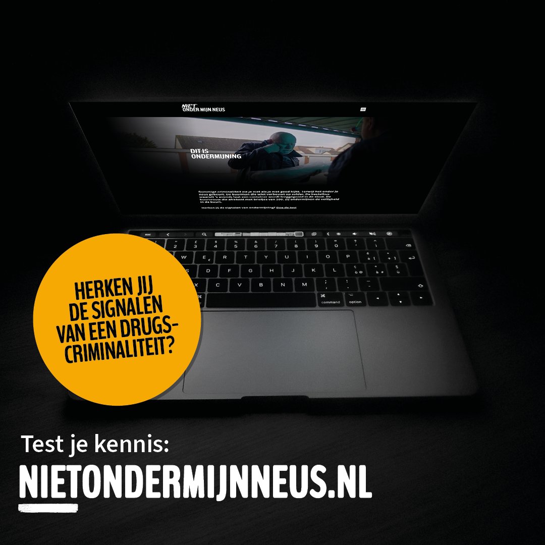 Herken jij de signalen van drugscriminaliteit en drugscriminelen? Test je kennis en weet wat je kunt doen op nietondermijnneus.nl/signalen