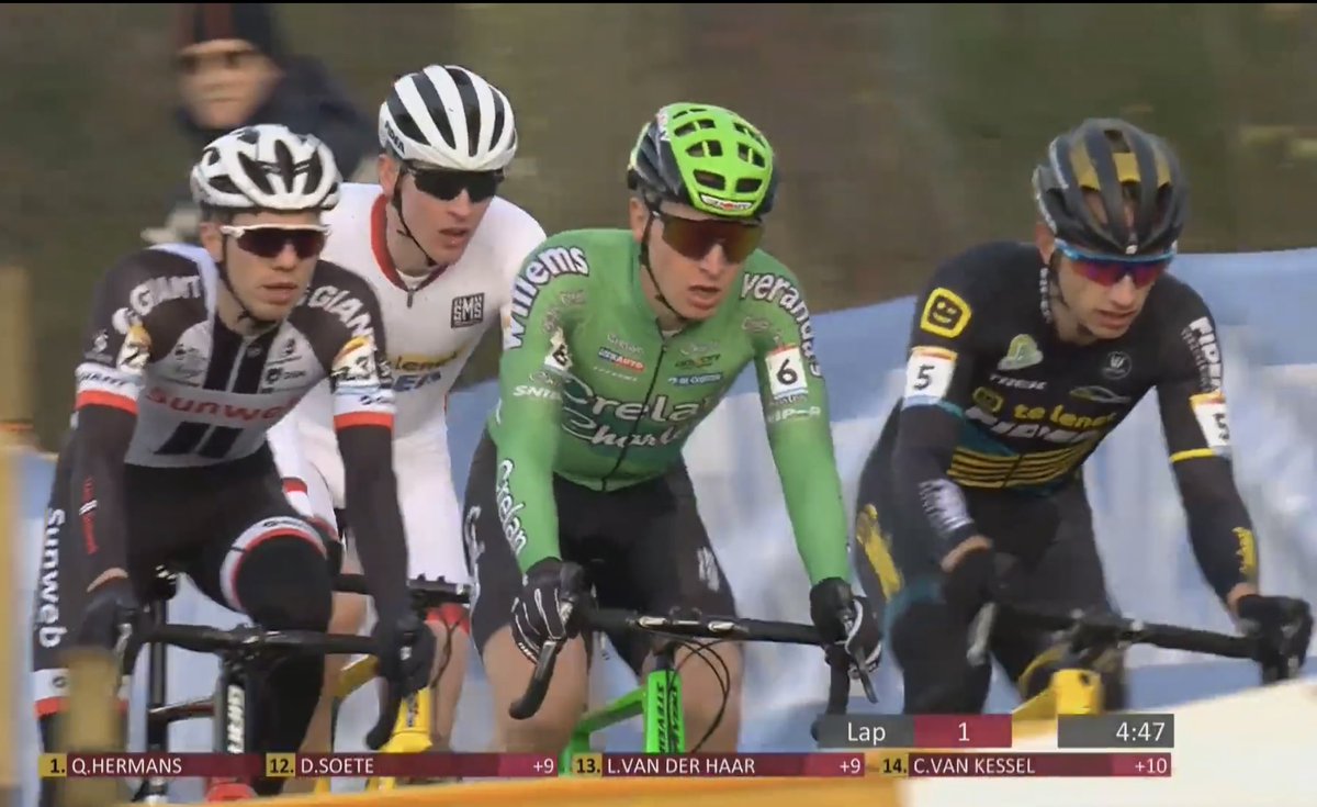 TonkeCycling's tweet photo. So funny to see a young and beardless Joris Nieuwenhuis still riding for Sunweb #MondayNightRewatchCX #CXHeusdenZolder2019 I miss him, so hoping he recovers in time for some races this season 🤞🏻 https://t.co/6x0DcqC9Yx