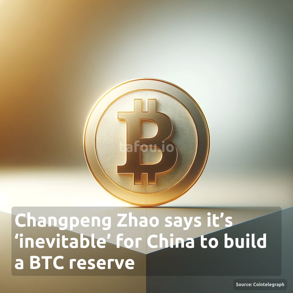 tafouio's tweet photo. Changpeng Zhao says it’s ‘inevitable’ for China to build a BTC reserve

#bitcoin #BTC  #tafouio #cryptonews https://t.co/boNgI7xrxd