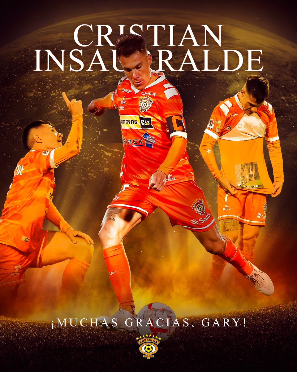 Cobreloa_SADP's tweet photo. ¡Gracias GARYSTORICO! 

Hoy nos toca despedir a uno que se transformó en histórico, Cristian Insaurralde deja Cobreloa y parte en calidad de préstamo a Unión La Calera. 

Gracias por tanto Gary querido… los zorreros jamás te olvidaremos 🦊 https://t.co/C5eVne1JZU