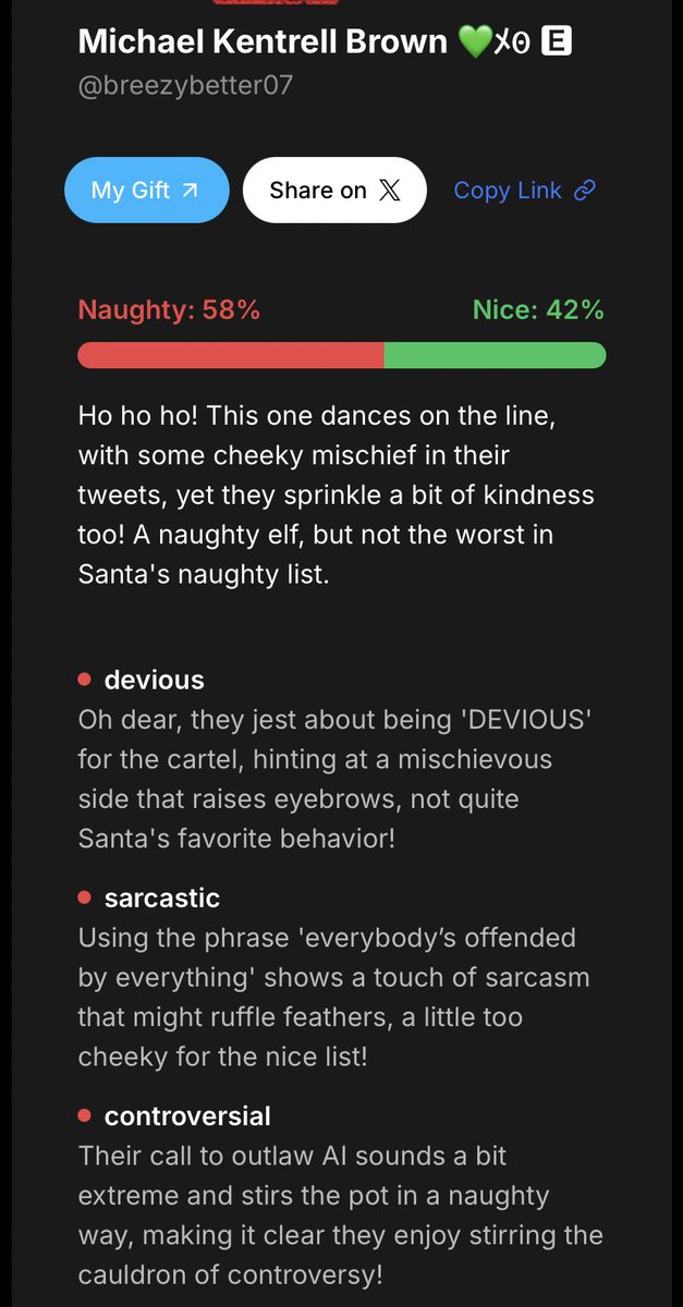 breezybetter07's tweet photo. a nigga on the naughty list lmaooo https://t.co/GdoA07aaLg