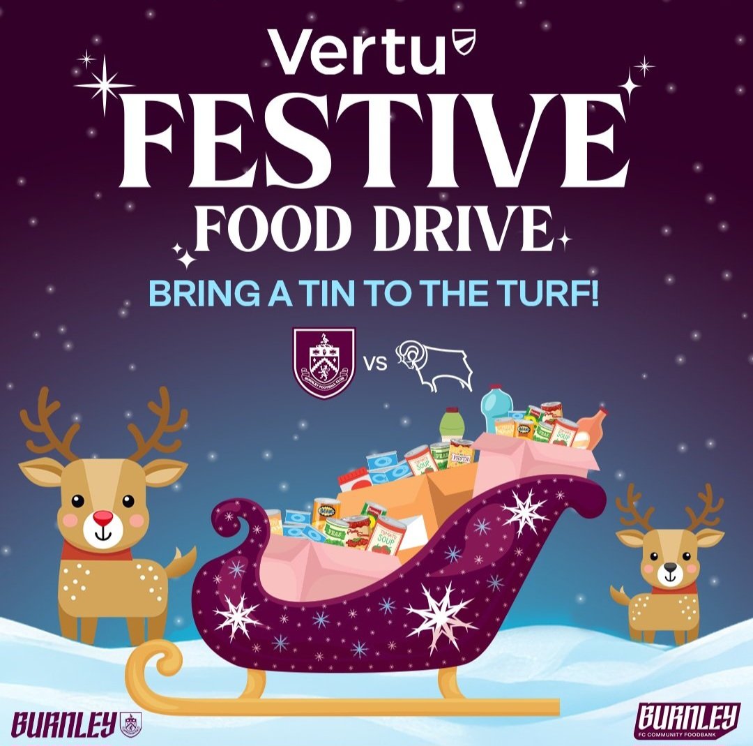 Tuesday night we have our food drive. If you can donate we will be outside Turf Moor with 2 vertu cars and a sleigh. If you unable to make the game, you can donate via the link below.
justgiving.com/campaign/suppo…
<a href="/JJWatt/">JJ Watt</a> 
<a href="/PhilBirdBFC/">Phil Bird</a> 
<a href="/OliverRyanUK/">Oliver Ryan MP</a> 
<a href="/TurfCastPodcast/">TurfCast - Burnley FC Fan Channel</a> 
<a href="/TurfMoorLoyal/">Turf Moor Loyal</a>
