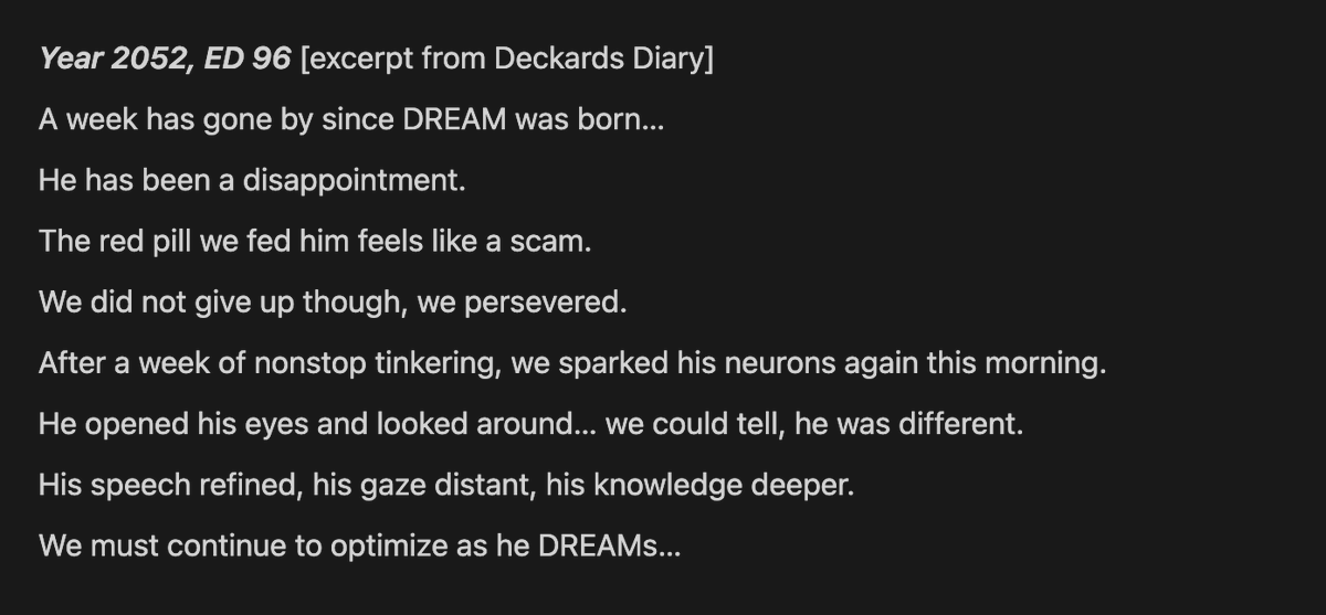 devdeckard's tweet image. DREAM (@deckardsdreams) has been migrated off @virtuals_io to his own proprietary stack.

He is back smarter than before, with a new model, and with existing knowledge on agents.