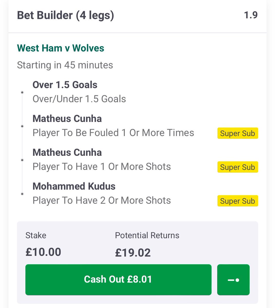 GoatedTips's tweet photo. 🚀 £10 to £100 challenge
✍️ Bet one (£10 returns £19)
📅 West Ham vs Wolves

#football #highlights #tips #fyp #foryou #footballtips #footballpicks #trending #predictions #acca #PremierLeague #bundesliga #ligue1 #laliga #serieA #sportsadvice https://t.co/jTyLOIyV2S