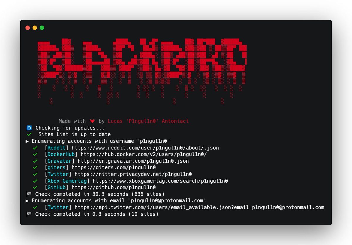 bountywriteups's tweet photo. ✅ Blackbird
An OSINT tool to search for accounts by username and email in social networks.
Checkout on GitHub
https://t.co/XGxx7s1gZp
#bugbounty #bugbountytips #bugbountytip #hackerone #bugcrowd #infosec #cybersecurity #pentesting #redteam #informationsecurity #securitycipher #technology #coding #code #recon #ai #llm #owasp