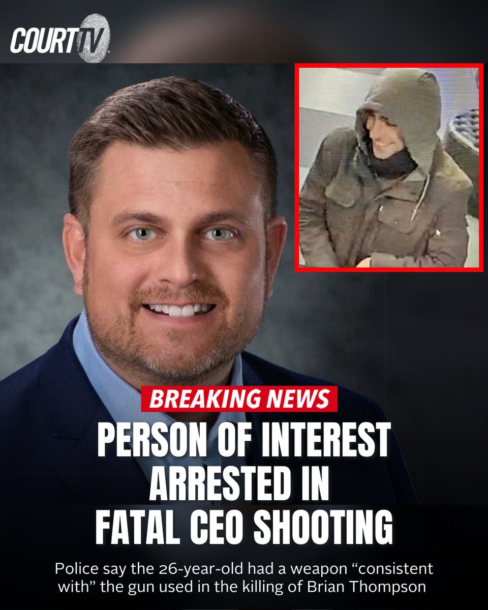 #BREAKING: Police have named a "strong person of interest" in the fatal shooting of #BrianThompson.

It was revealed #LuigiMangione will face firearms charges after having a gun similar to the one used against the UnitedHealthcare CEO.

#CourtTV What do YOU think?