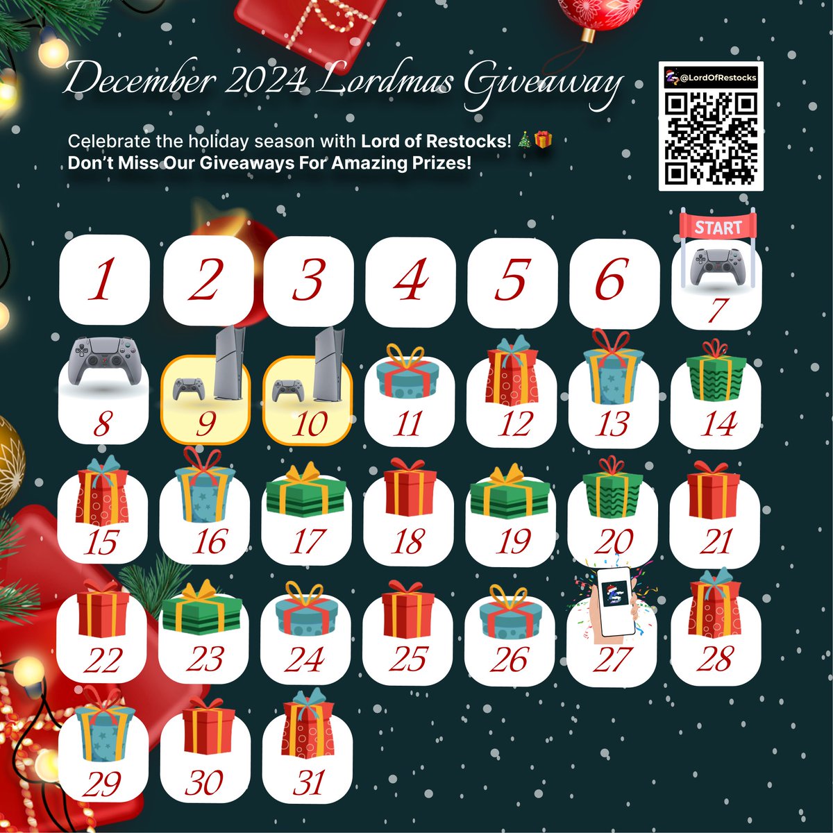LordOfRestocks's tweet photo. ❌ Ends December 10, 2024 At 11:59:59 PM CST. All Other Entries Beyond This Point Will Not Be Valid.

🤝 Share Our Advent Calendar With Your Friends!! Still So Many More Days Left! 

+++ Get The Best Deal Notifications On The Internet RIGHT HERE!! WIN WIN! https://t.co/NcRGSK96C1