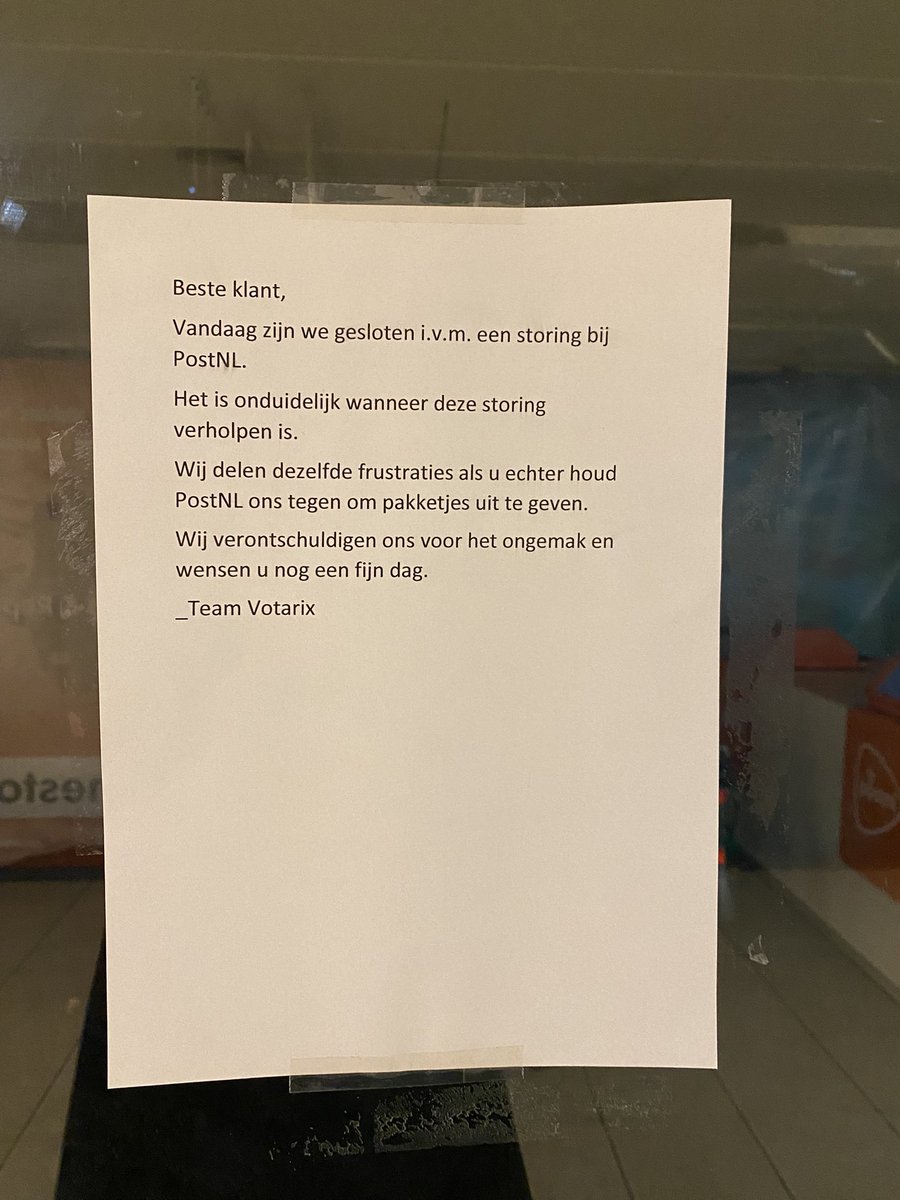 haaxgem's tweet photo. What’s happened ?
I cannot pick up my parcels!!📦 

@PostNL #postnl @votarixnl #votarix https://t.co/DCKI4KPmmR
