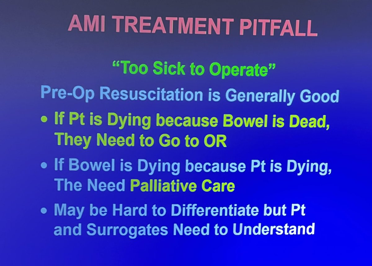 RealCedricDark's tweet photo. “Don’t let the lactate fool you” — Dr. Walter Biffl

#EIMsurf24
#AcuteMesentericIschemia https://t.co/cLv5ZsXuGC