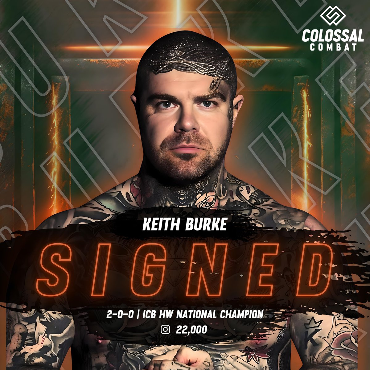 ColossalCombat's tweet photo. Day 9 - Colossal Combat Calendar 

💥 THE INKED CHAMP ARRIVES! 💥

Colossal Combat is thrilled to welcome Keith Burke, the ICB Heavyweight National Champion, to the roster! 🥊

🥊 Record: 2-0-0 (2 KOs)
🏋‍♂ Heavyweight
🇮🇪 Irish Sensation

A tattooist turned boxer, Keith is making his mark in and out of the ring. When not dominating opponents, he’s working alongside @_BenWilliams3 with UCC, an Irish-based promotion putting Ireland on the map. 

Follow @bluntforcekeith to stay updated on his journey!