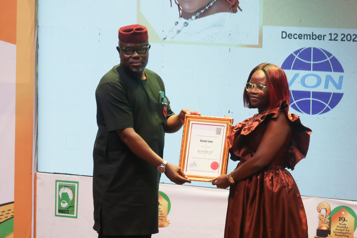 WSoyinkaCentre's tweet photo. 1/
@FunkeFayemi  was recognised as a runner-up in the radio category #WSAIR2024.
Her story, 'Girls in Oko Baba: Six Years After' revisits the lives of girls in the Oko Baba destitute camp in Lagos.
It was aired on 6 February 2024 by Voice of Nigeria. https://t.co/BpEn3zVb2o