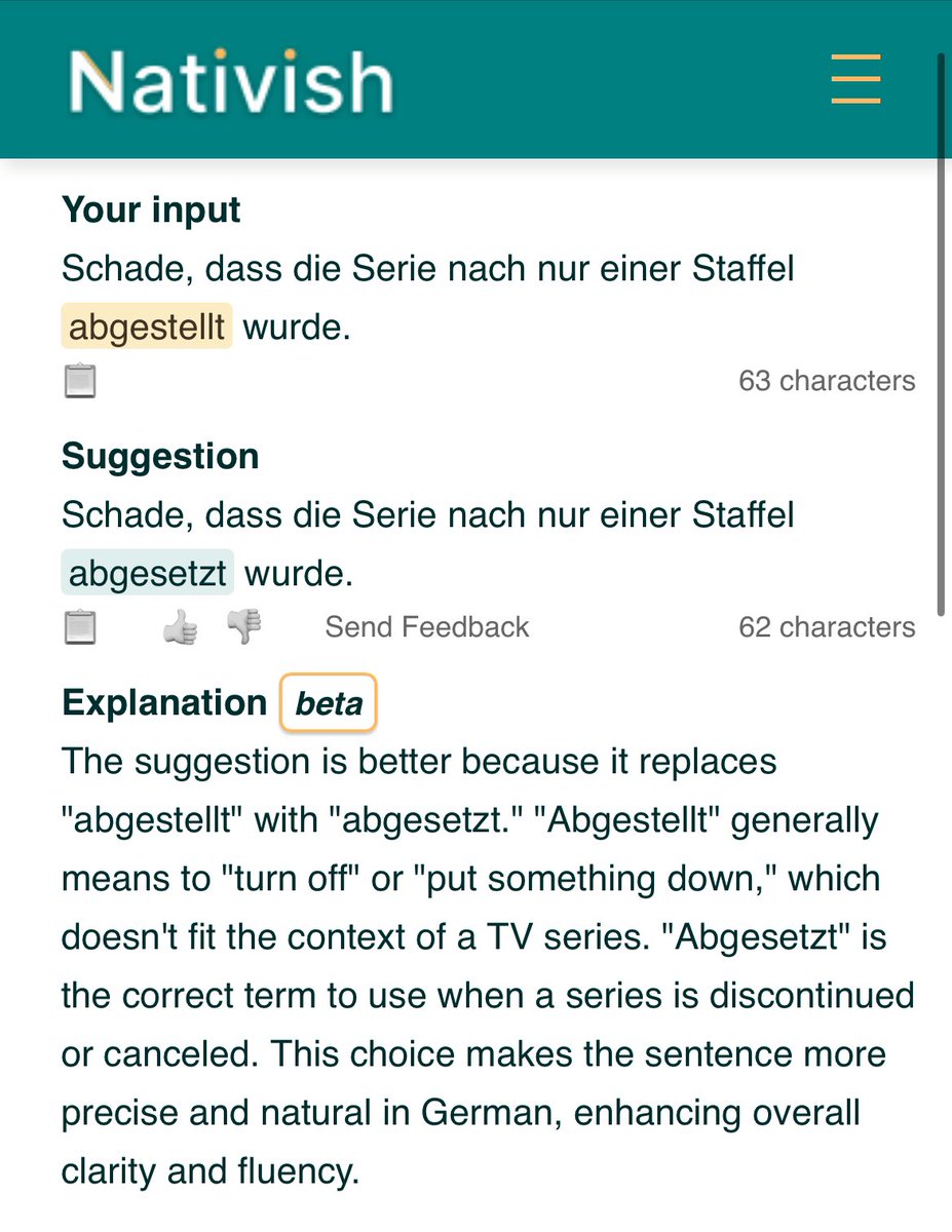 NativishApp's tweet photo. @dw_learngerman Abgesetzt https://t.co/9OFbOABrCK
