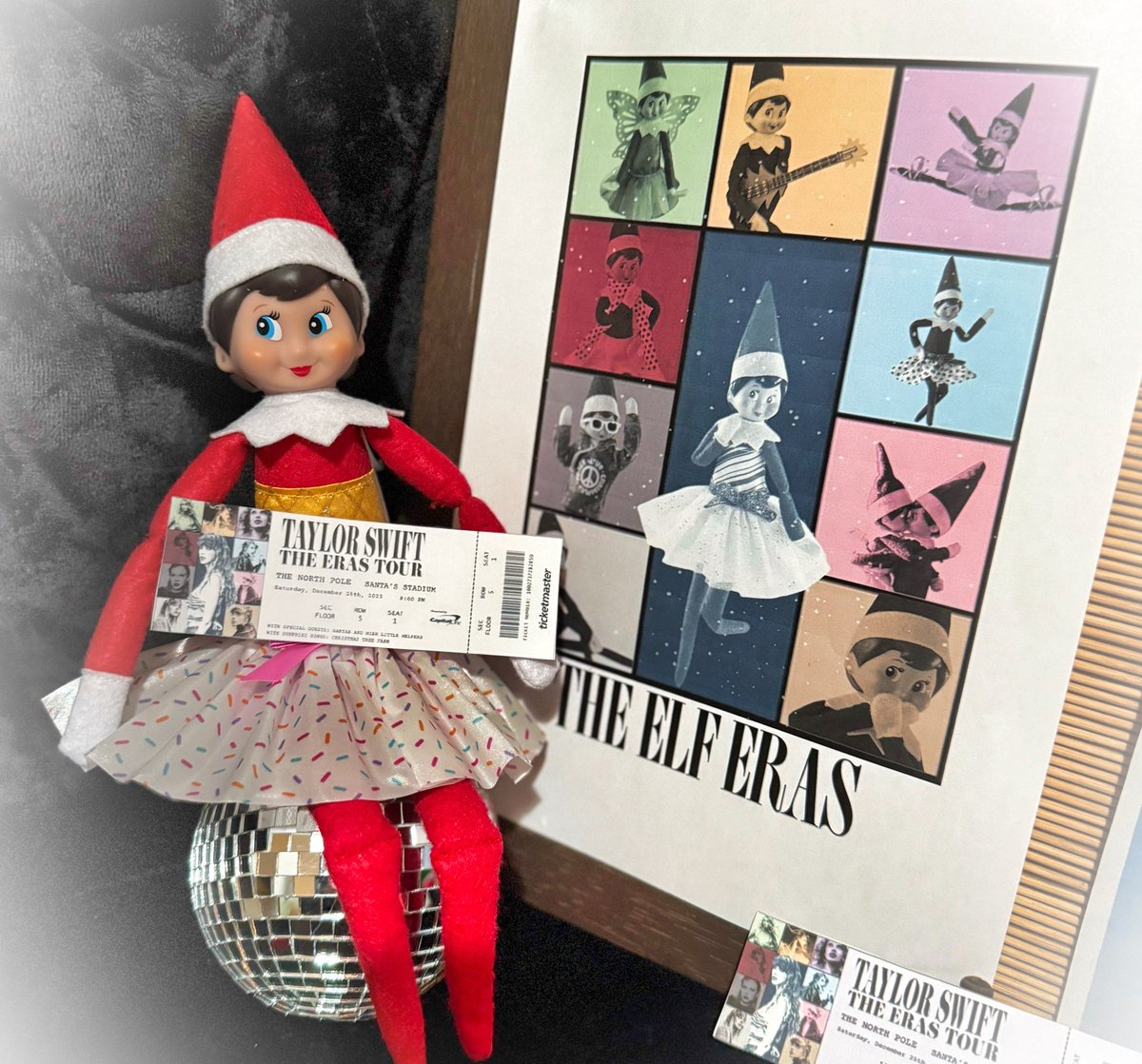 lindsayhillyard's tweet photo. The Elf Eras. 
Betty the Elf is a Swifty 
@taylorswift13  @tkelce @beubelle10 https://t.co/94Cr4bd0zx