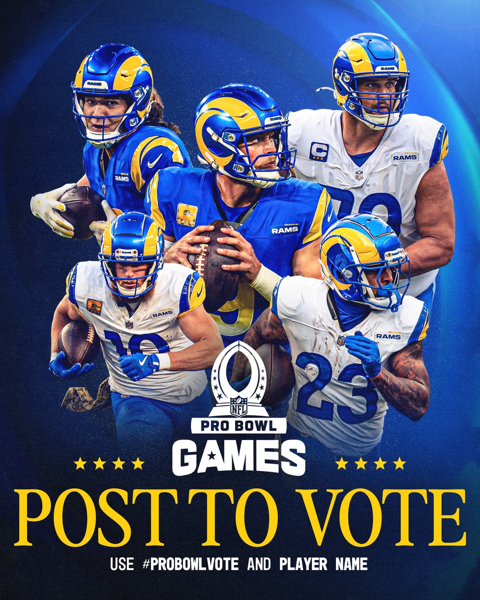 RamsNFL's tweet photo. Social voting is live! Repost to #ProBowlVote offense!

Matthew Stafford
@CooperKupp
@AsapPuka
@Kyrenwilliams23
@Demarcus
@CJ51
@kdd7696
@robhavenstein78
@Stevelavila
@beaux_knows_
@Bigaj77 https://t.co/iEXvB7eAbC