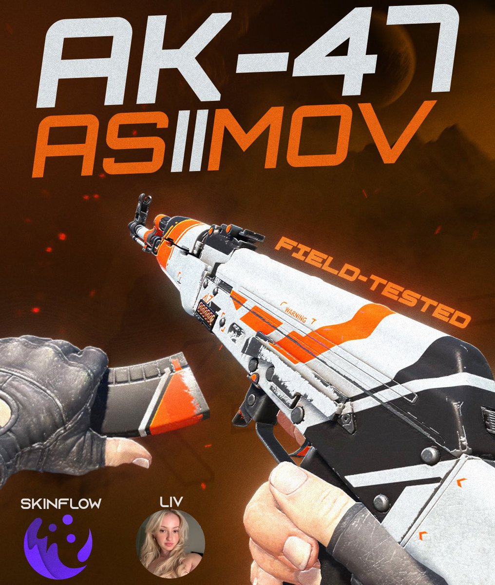Fawkesie's tweet image. ‼️ATTENTION, GAMERS👀‼️

WANNA WIN AN AK ASIIMOV?? (i know you do, i do) 

like this tweet🧡
make sure you’re following both @skinflowgg and I 🤍
retweet 🖤

ends 16/12/24