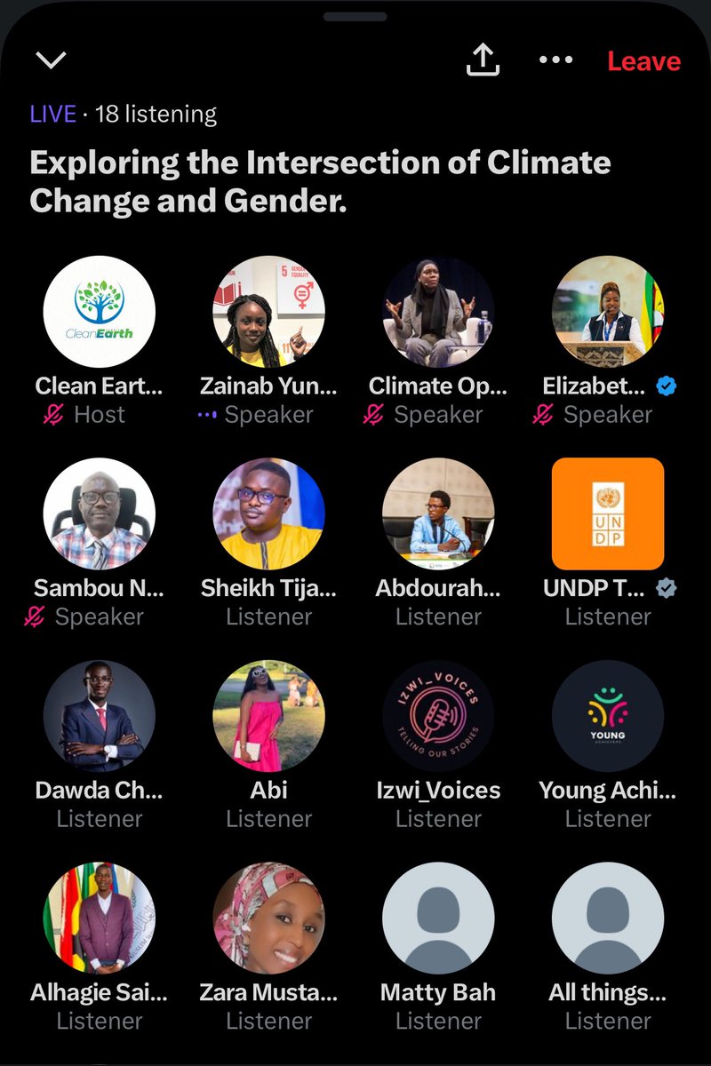 EarthGambia's tweet photo. Just wrapped up an incredible @X space on 'Exploring the Intersection of Climate Change &amp; Gender' for the #16DaysOfActivism2024. 
🙏🏾 to our amazing speakers &amp; participants. 
🙏🏾 @UNDP_TheGambia for your partnership! 
We're committed to driving climate action &amp; empowering women. https://t.co/V887ns5ZPk